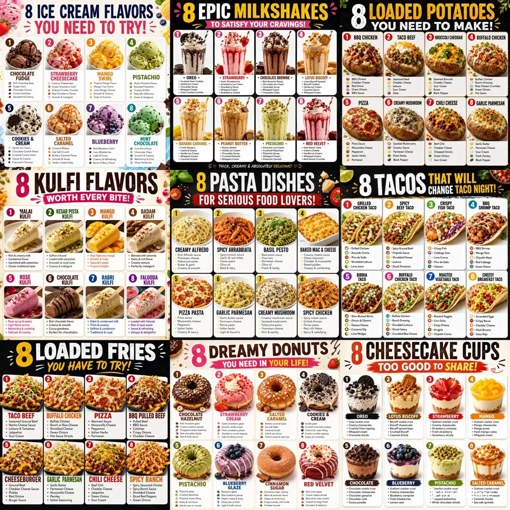8in1 Food Infographic Posters