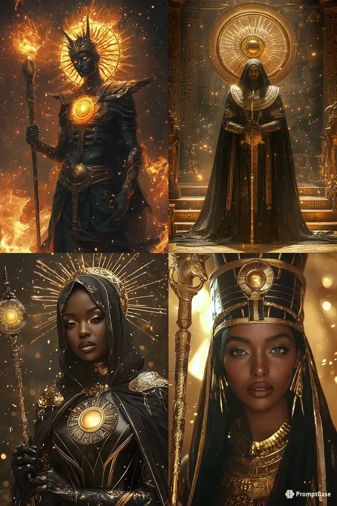 Golden Sun Pharaoh Lords Fantasy Portraits