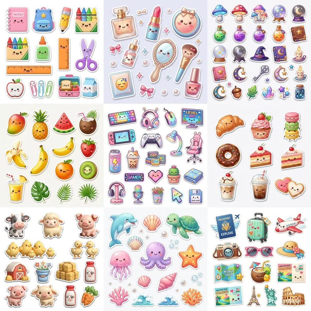 Printable Kawaii 3D Sticker Packs