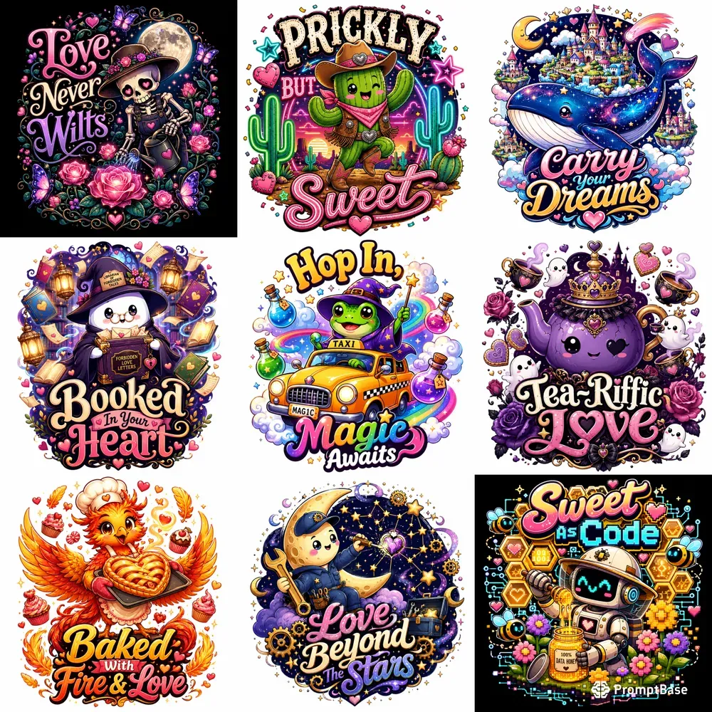 Kawaii Character Tshirt Designs