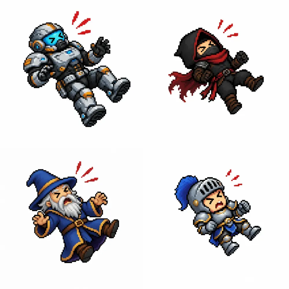 8bit RPG Hurt Pose Generator