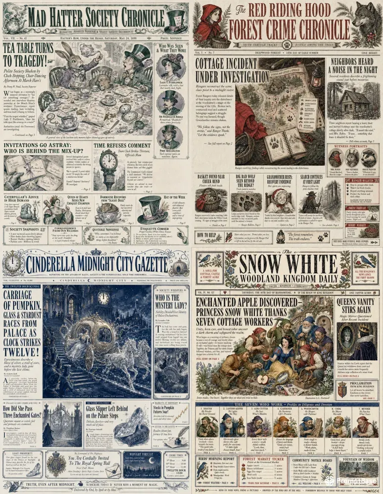 Illustrated Storybook Newspapers