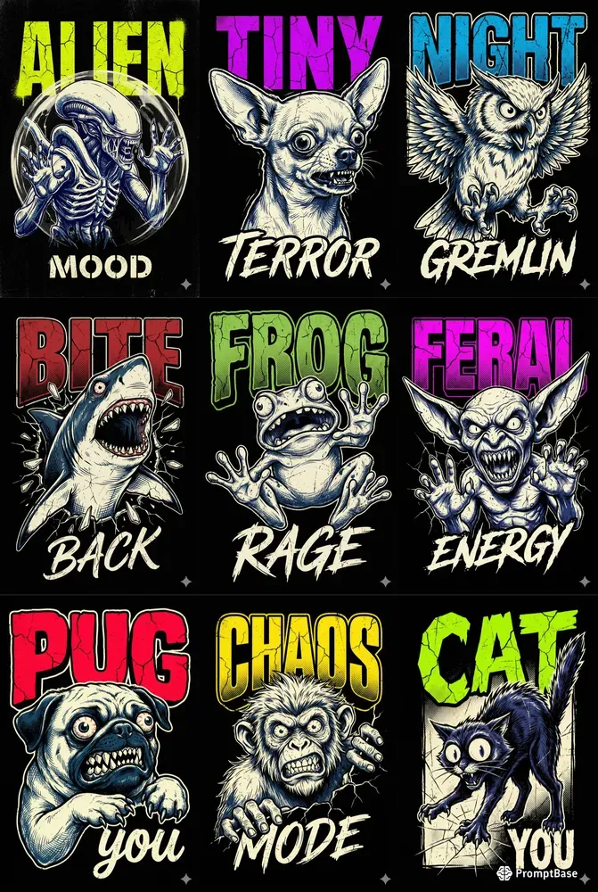 Aggressive Crazylooking Tshirt Designs