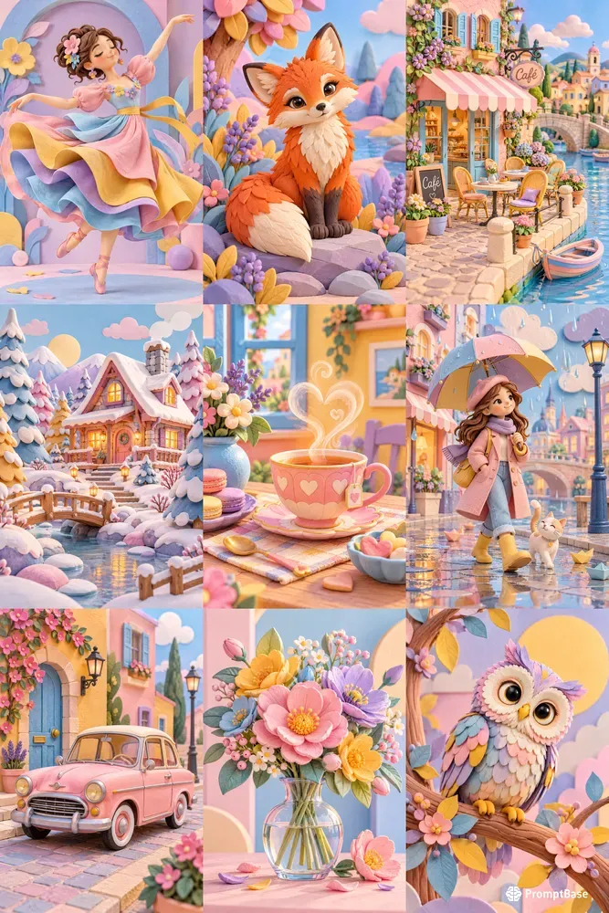 Pastel 3D Craft Aesthetics