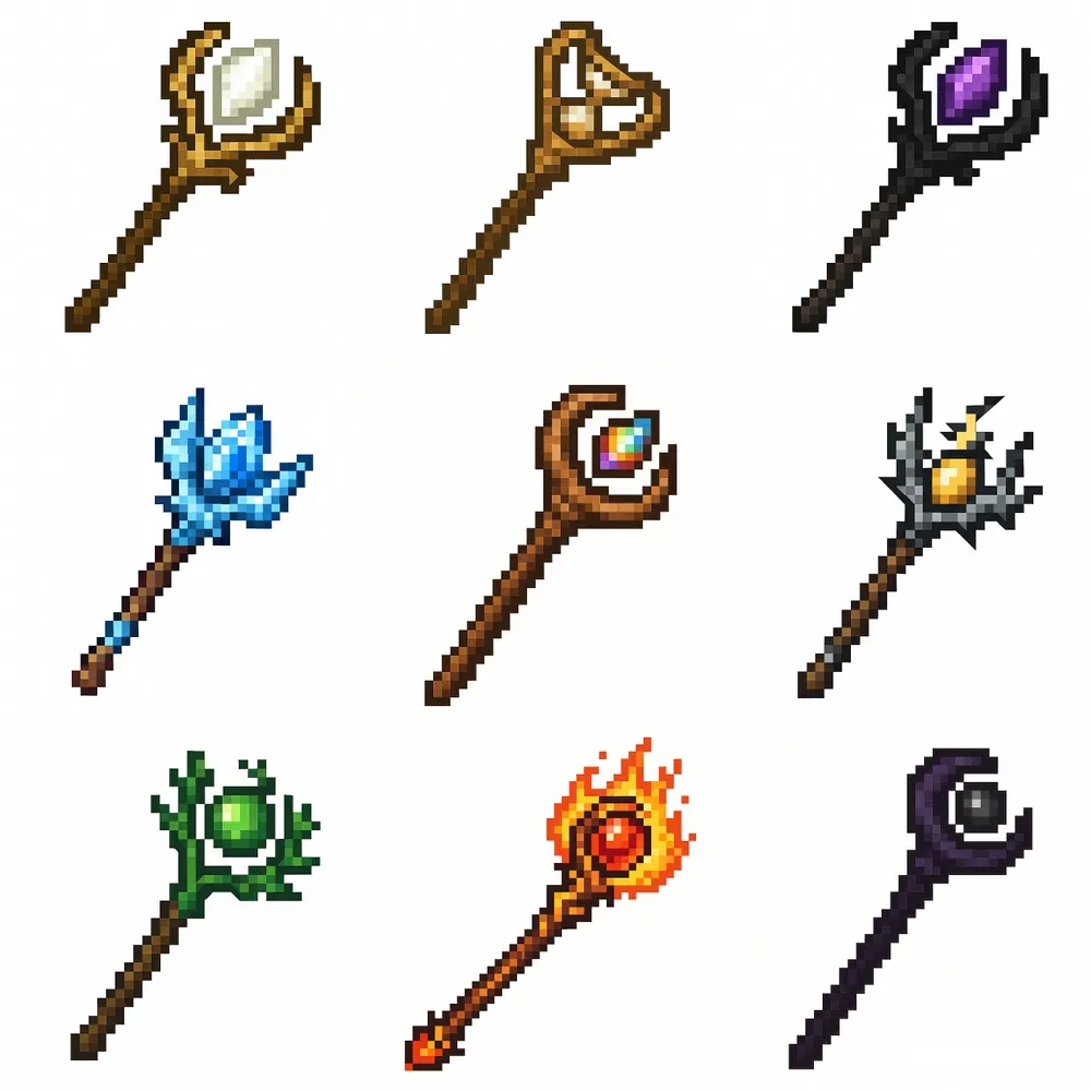Pixel Mage Staffs