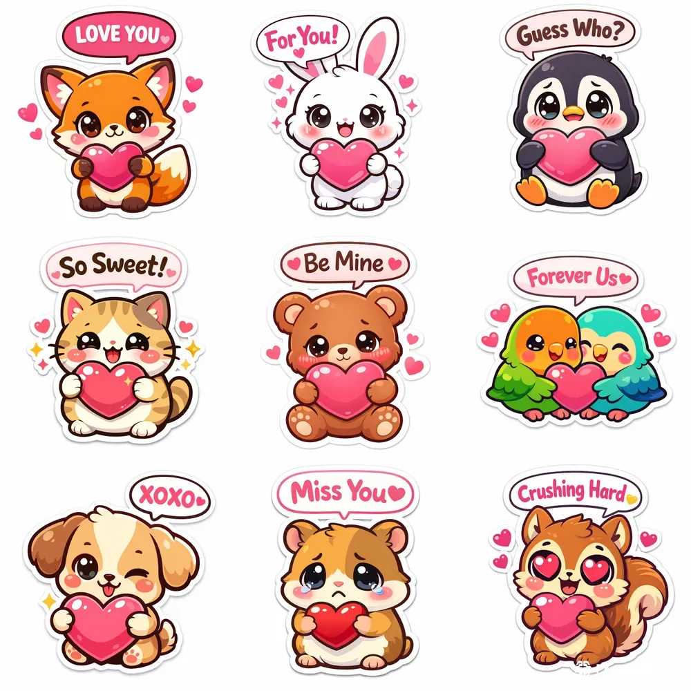 Cute Kawaii Valentine Love Stickers