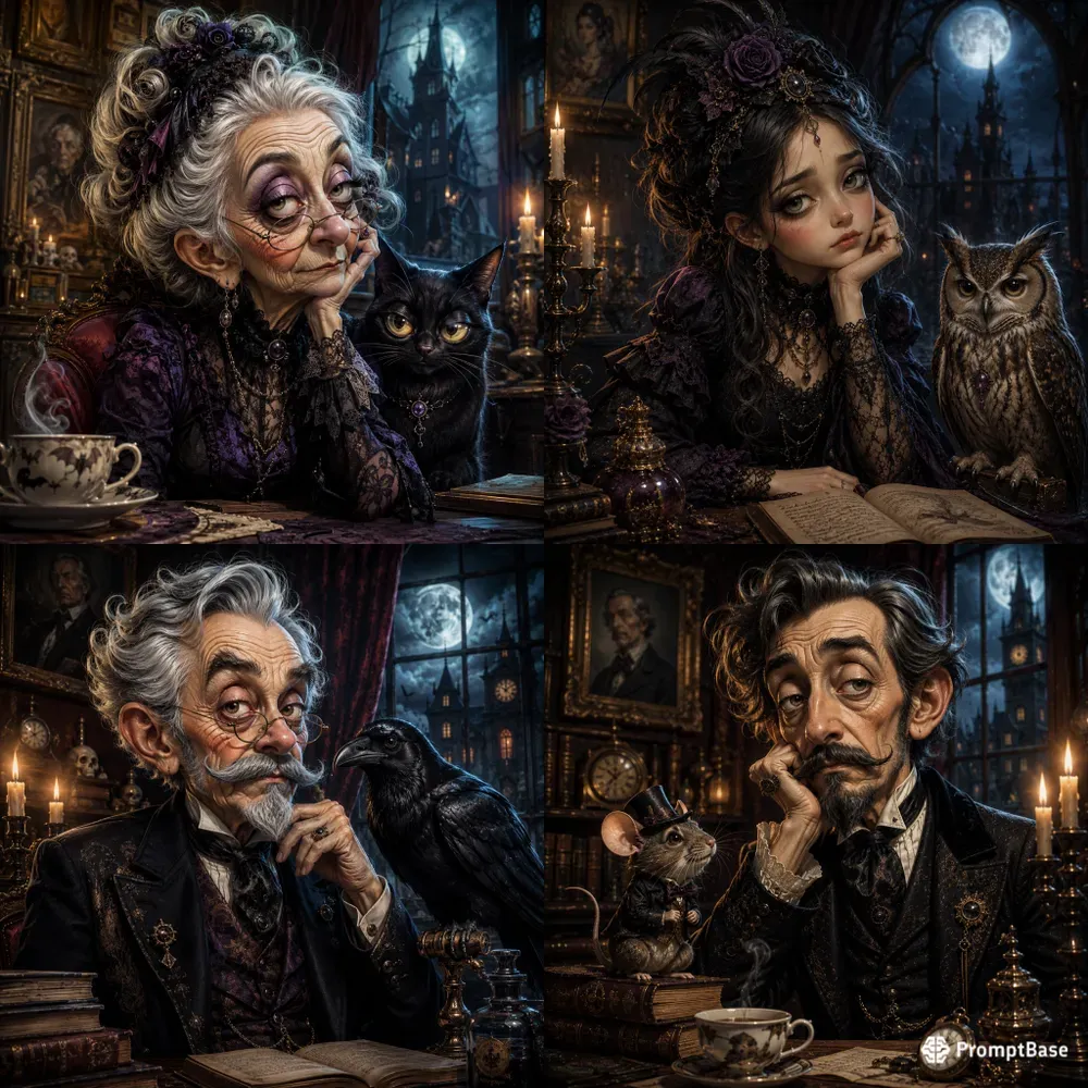 Whimsical Gothic Faces