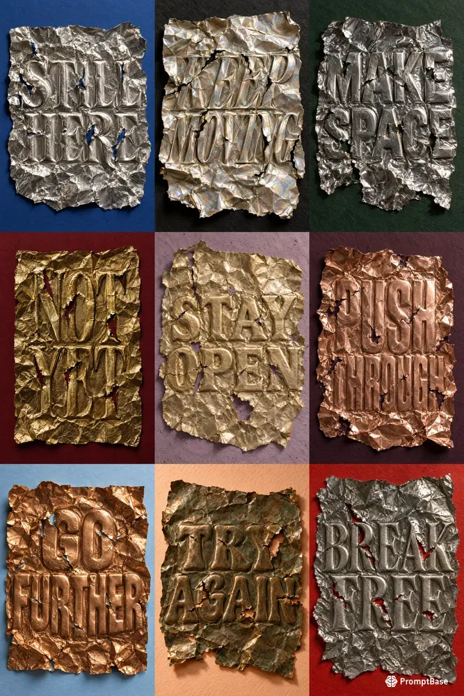 Crushed Foil Typography