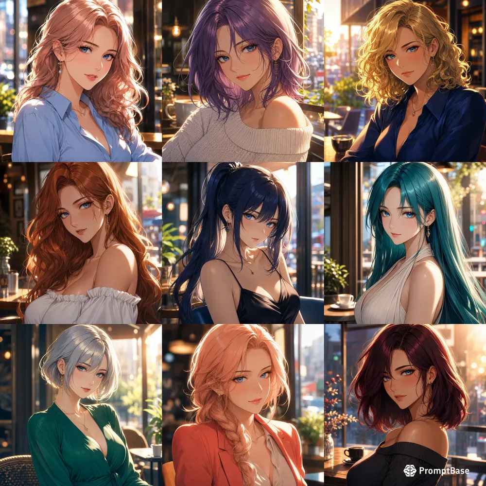 Anime Sunlit Woman Portraits