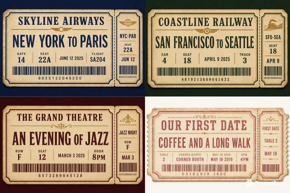 Vintage Ticket Keepsake Studios