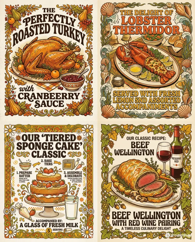 70s Retro Cook Book Aesthetic Masters