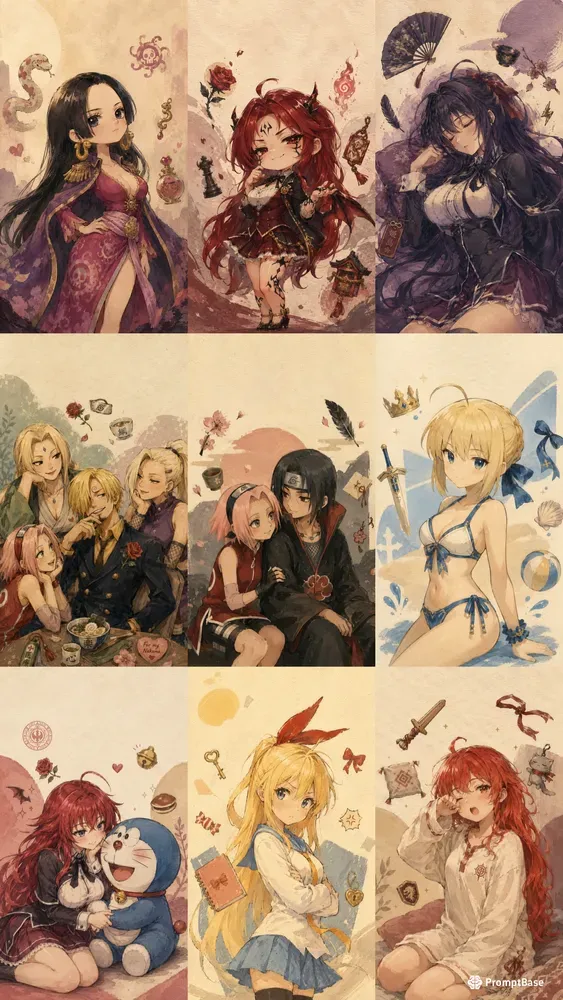 Whimsical Characters Gouacheonpaper