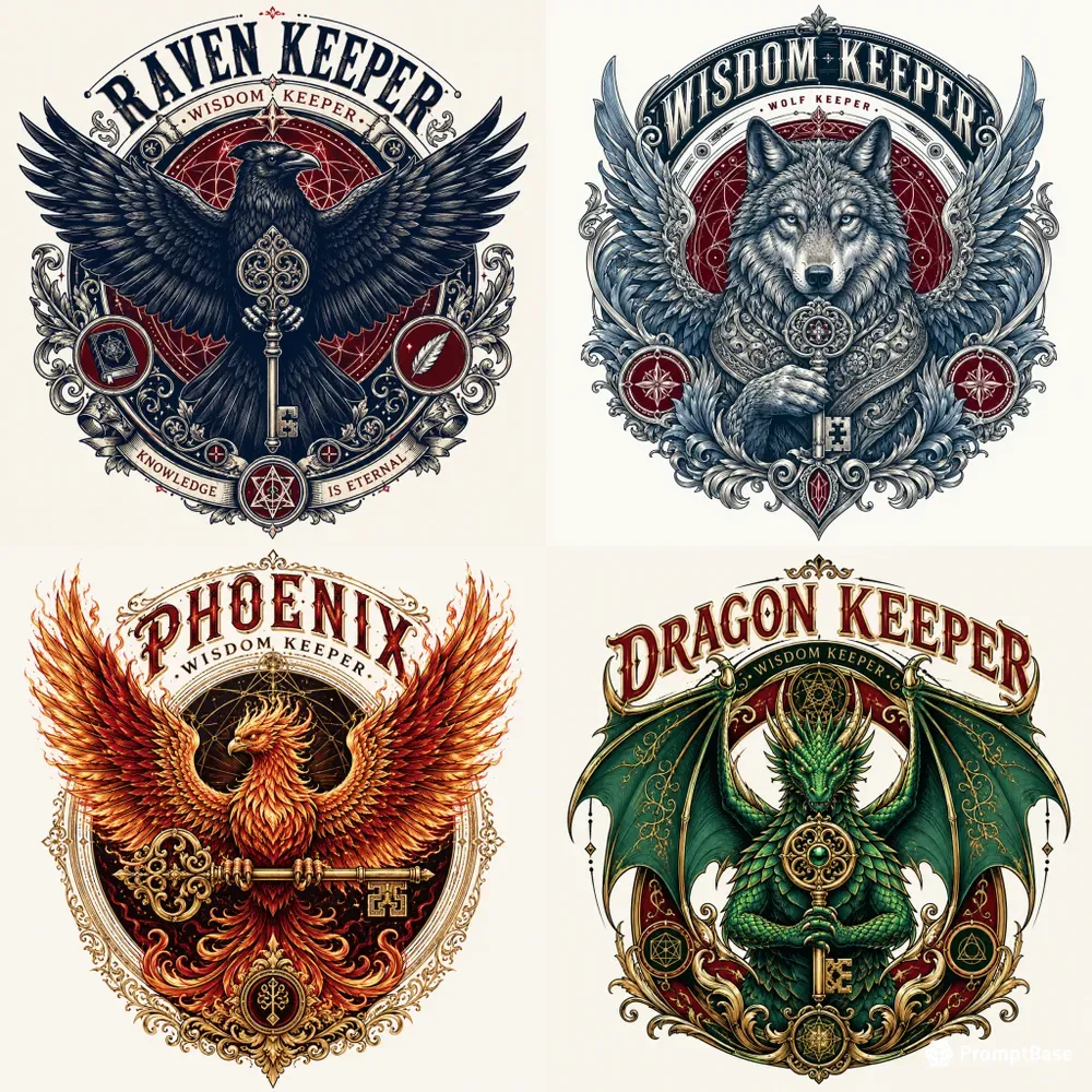 Ornate Heraldic Animal Emblem Collections