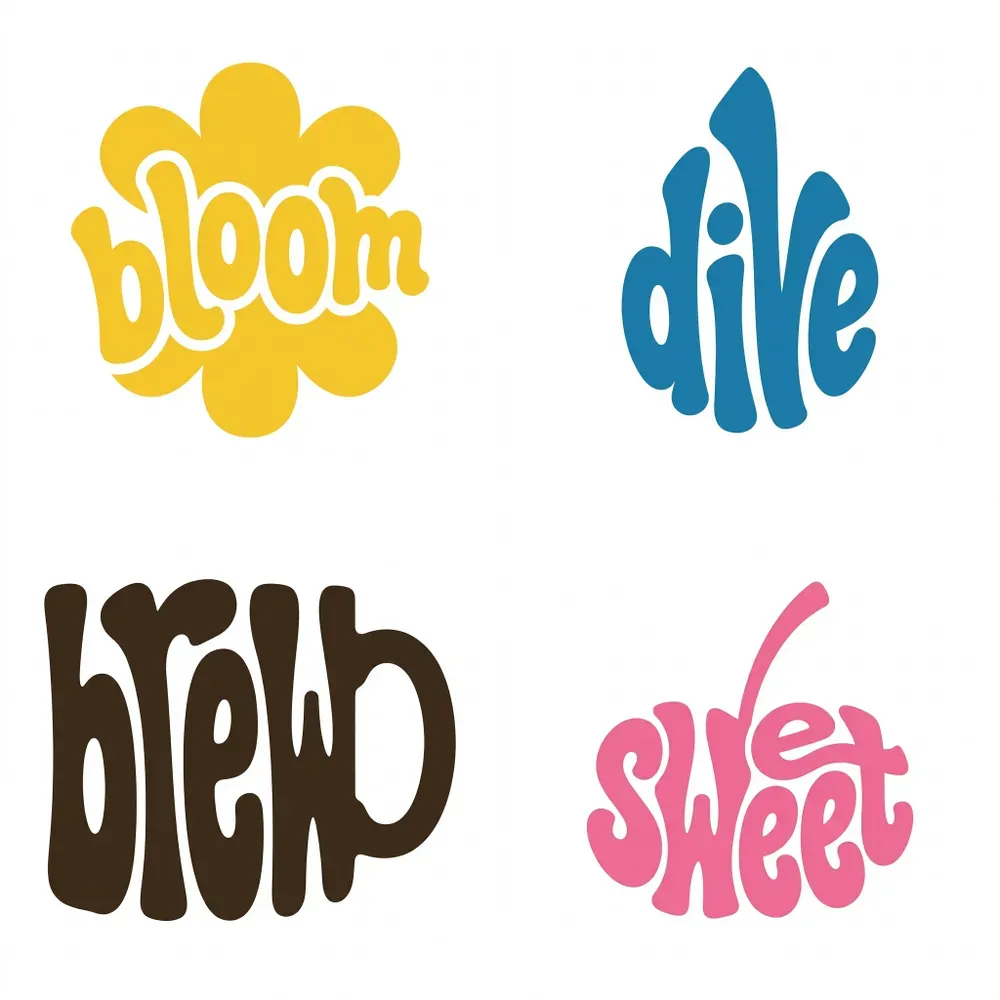 Retro Sticker Makers Custom Word Shapes