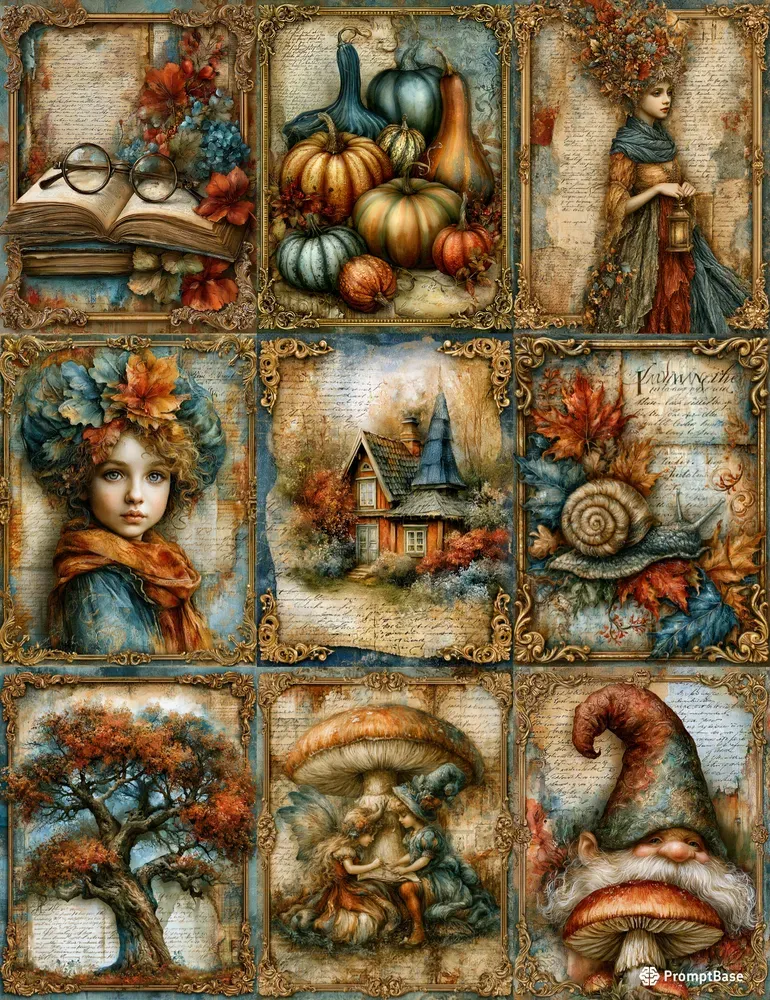 Autumn Fairytale Junk Journal Ephemera