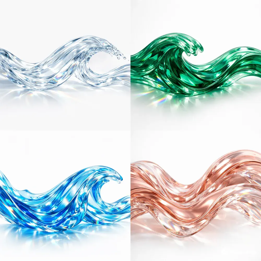 Luxury 3D Liquid Glass Wave Textures
