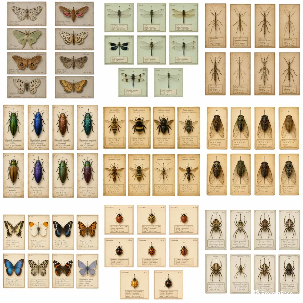 Insect Specimen Card Ephemera