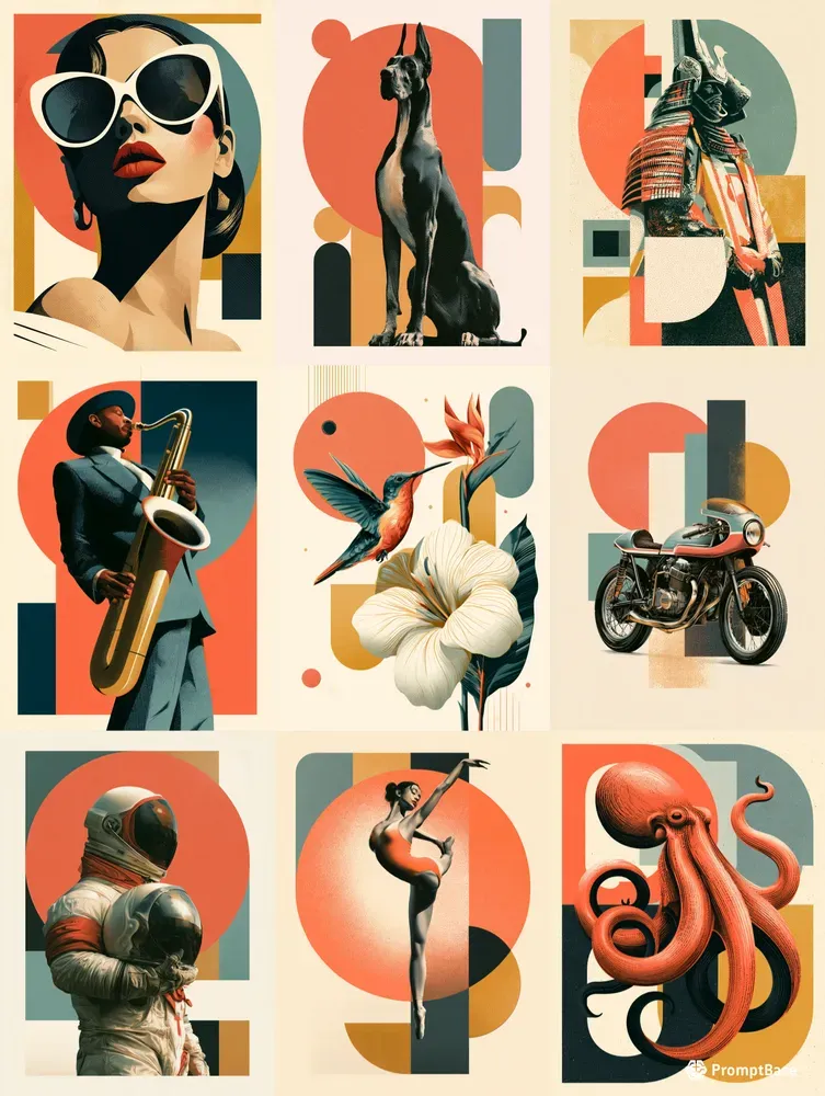 Bold Pastel Retro Illustrations