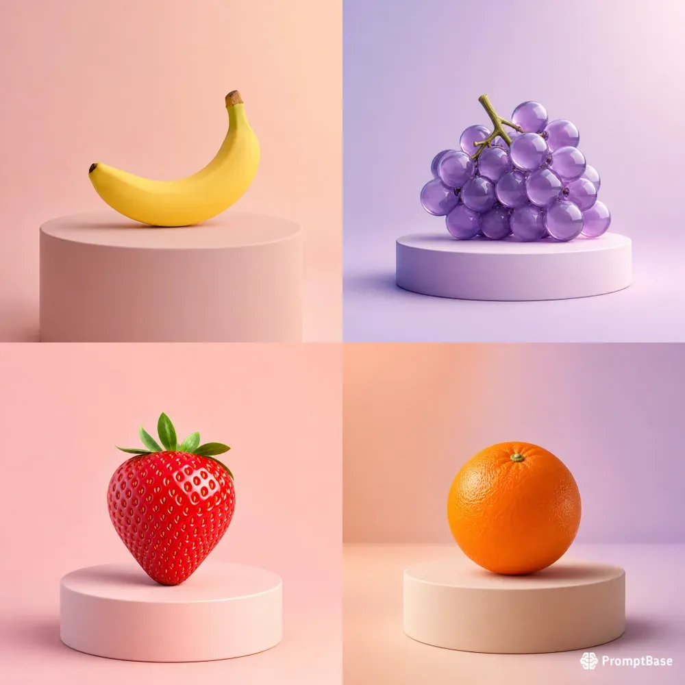 Minimal 3D Fruit Product Renders