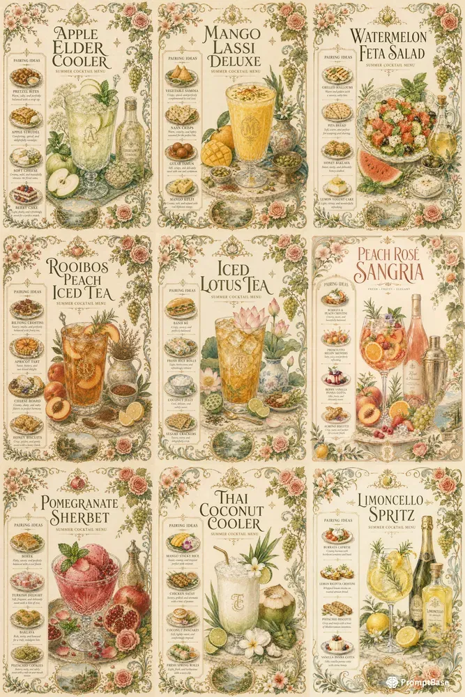 Summer Refreshing Drink Menu Posters