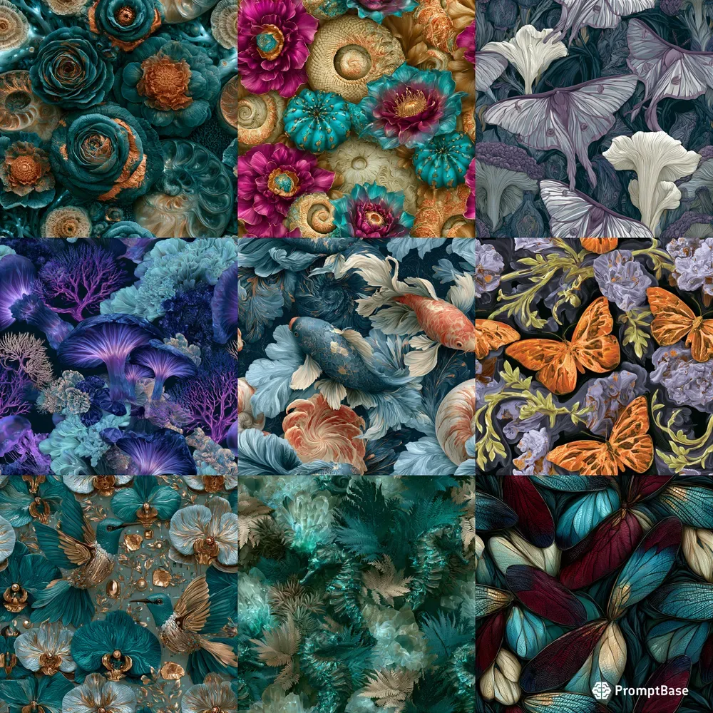 Bioluminescent Fossil Garden Patterns