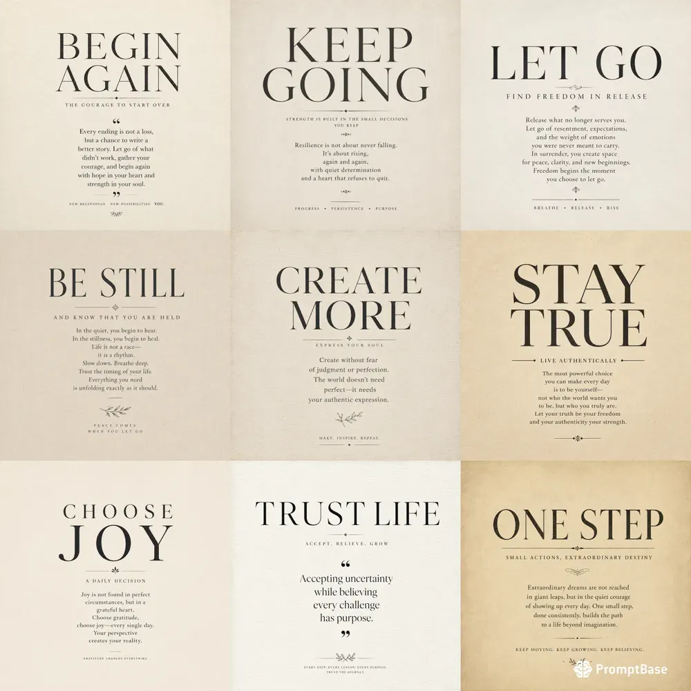 Minimalist Motivational Quote Posters