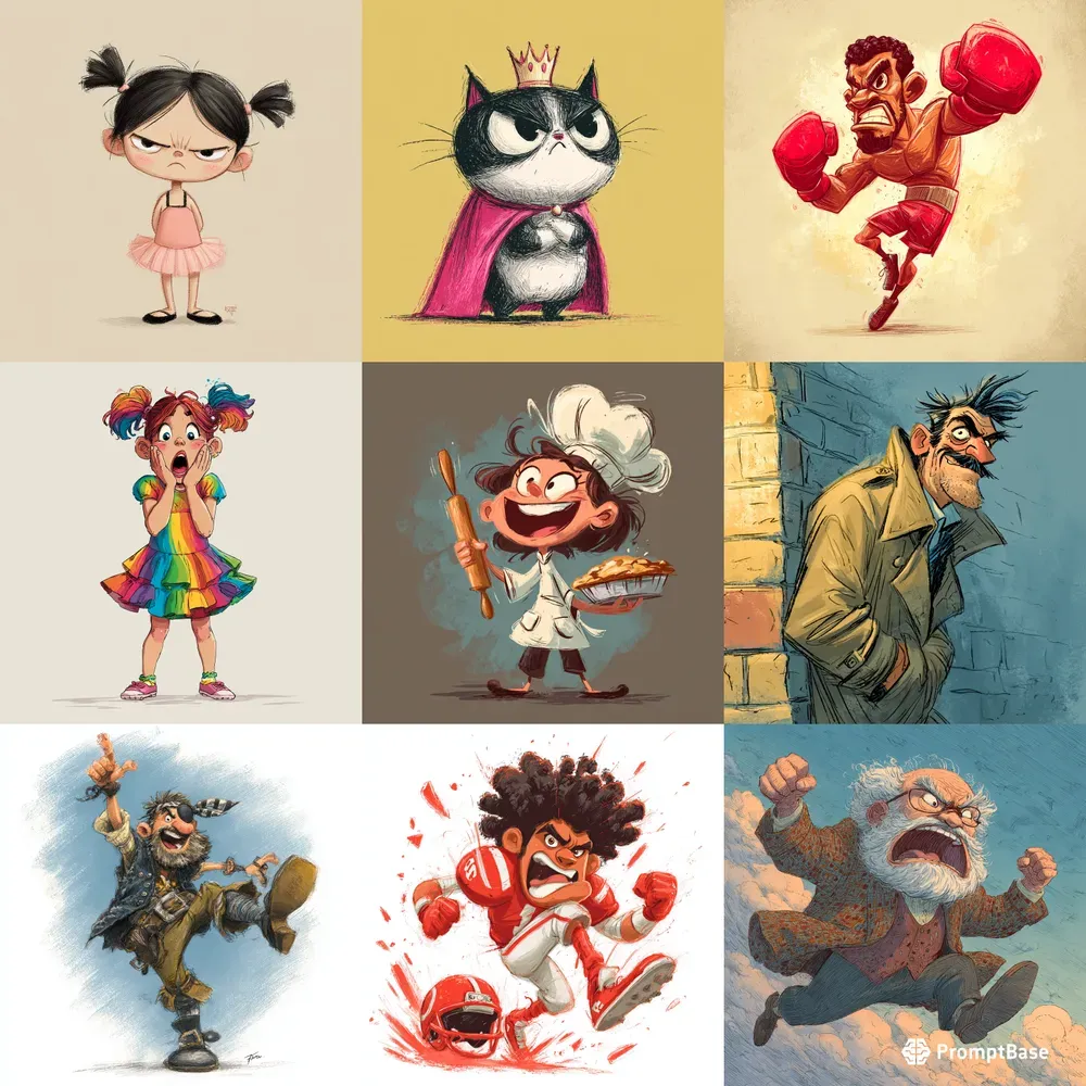 Exaggerated Expressions Cartoons