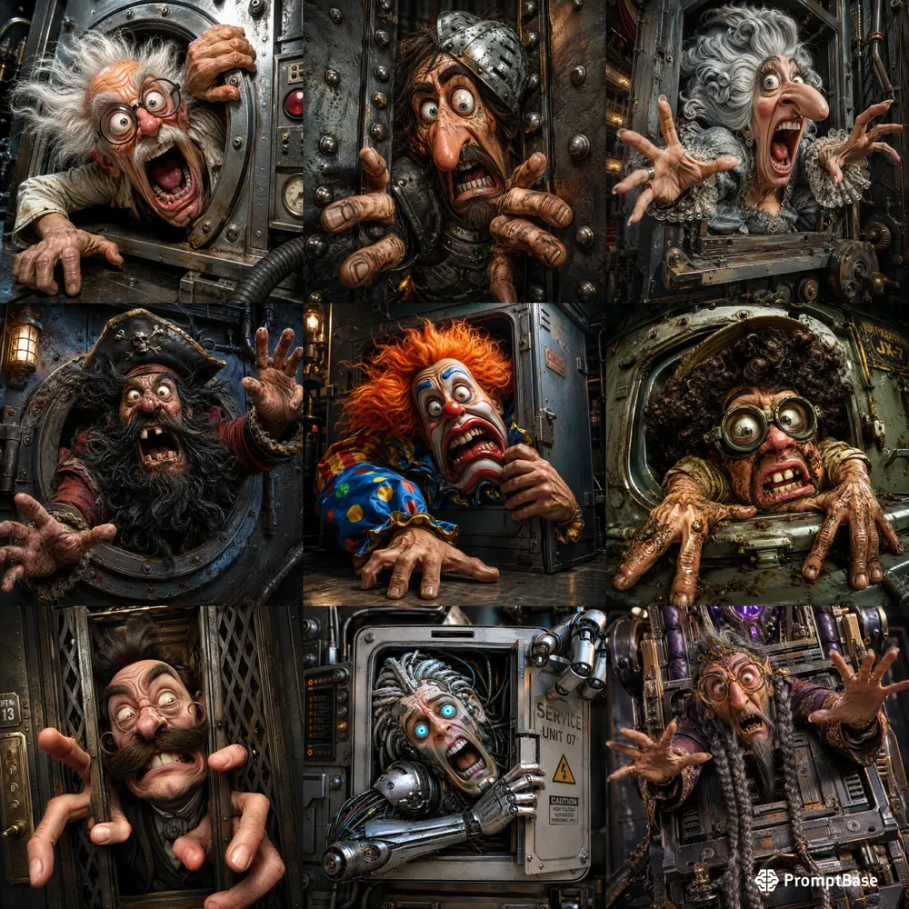 Grotesque Trapped 3D Caricature Art