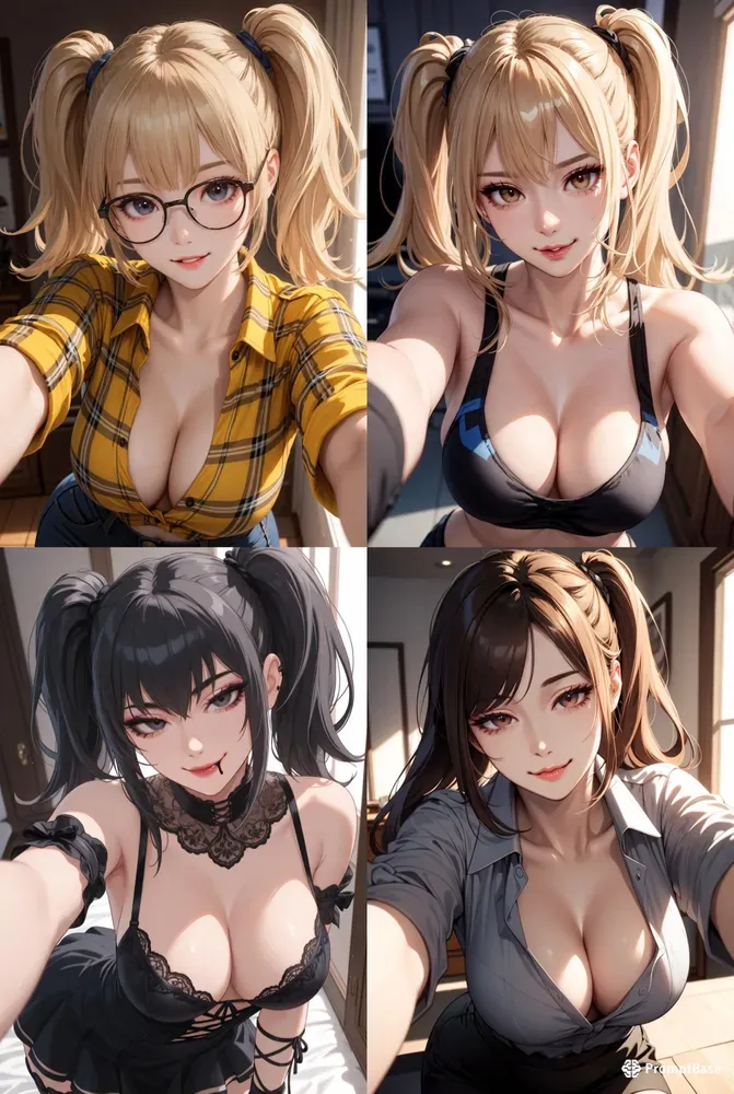 Stylized Cartoon Selfie Girls