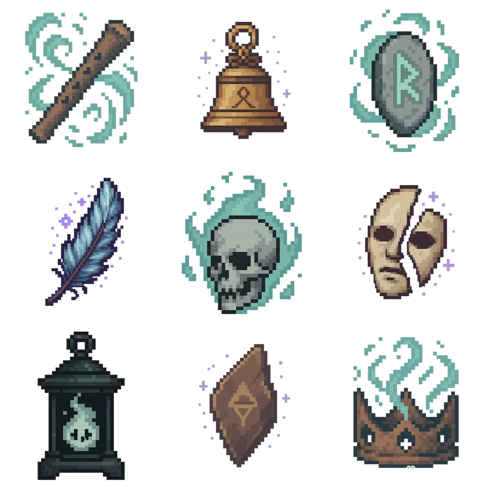 Pixel Art Spirit Relics Sets