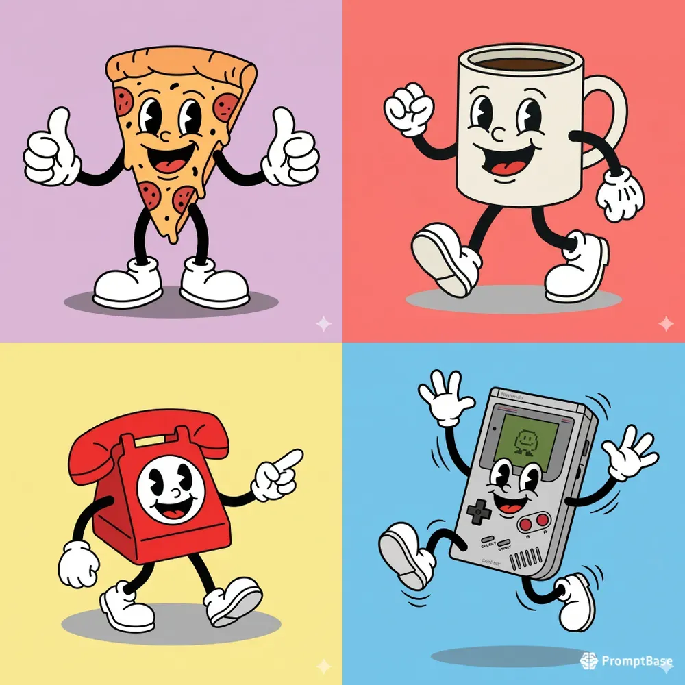 1930s Rubberhose Cartoon Retro Mascots