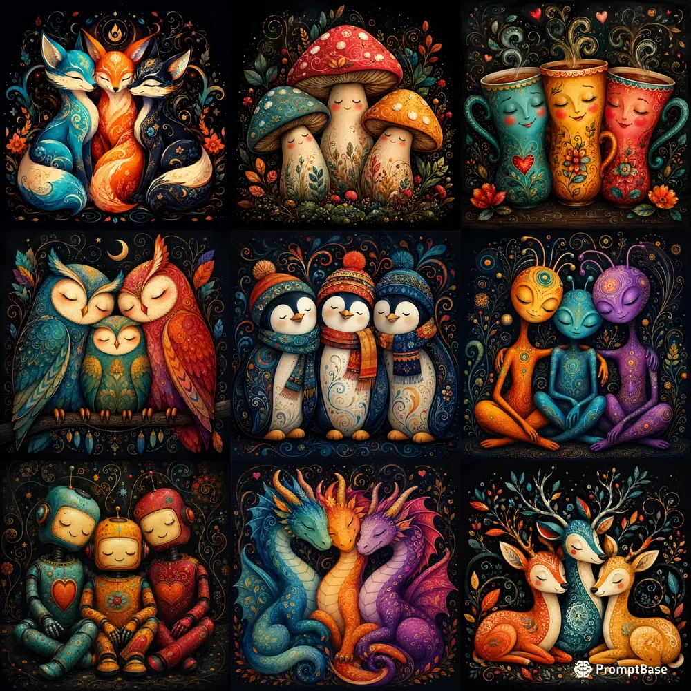 Whimsical Trio Illustration Generator