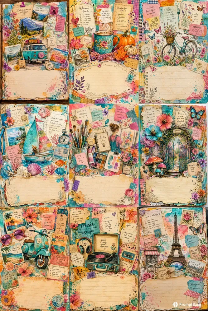 Colorful Junk Journal Art