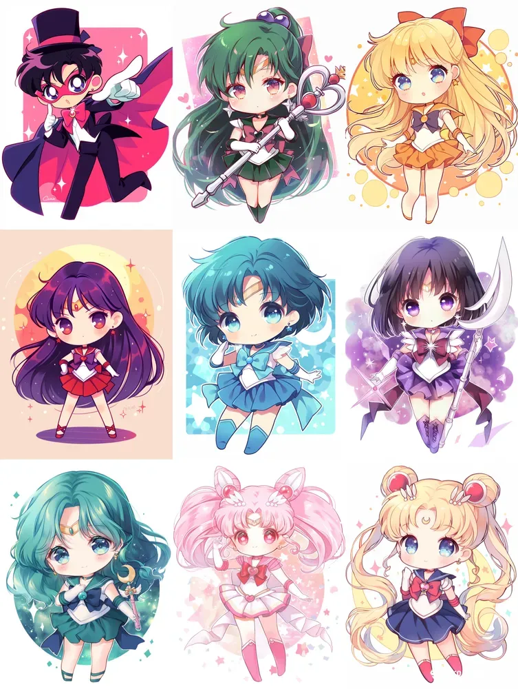 Chibi Kawaii Sailor Moon Characters