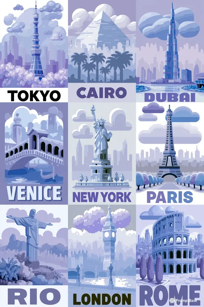 Dreamy Blue Travel Posters