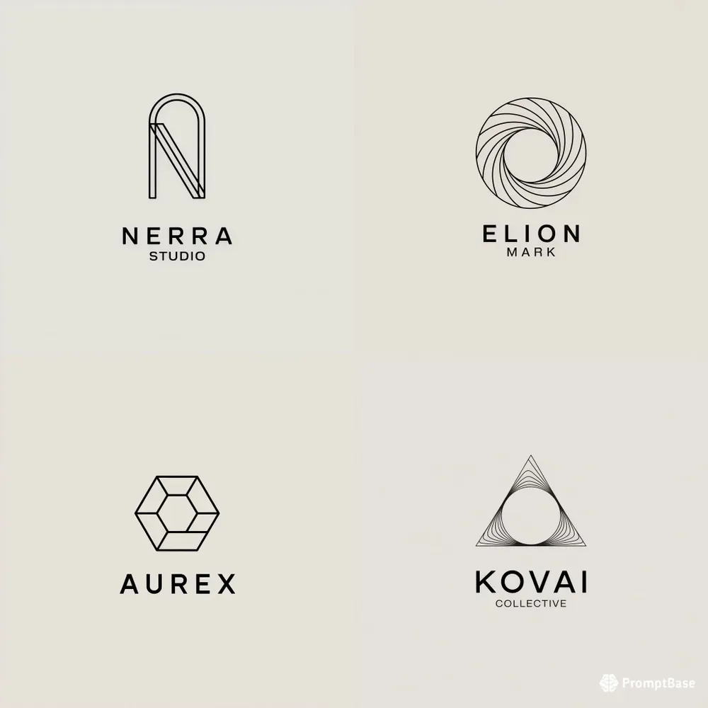 Minimal Geometric Logo Line Art Creators
