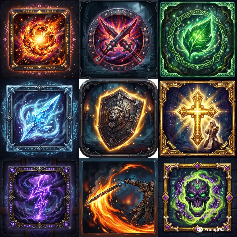 Stylized Fantasy RPG Skill Icons