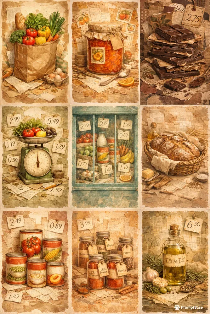 Vintage Grocery Mixed Media Junk Journals