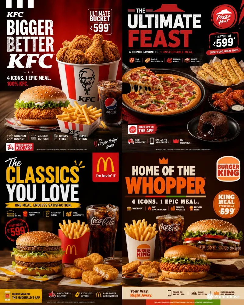 Premium Fast Food Campaign Posters
