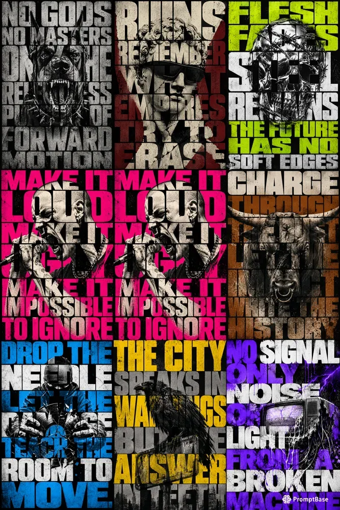 Brutalist Blocktext Imprint Art