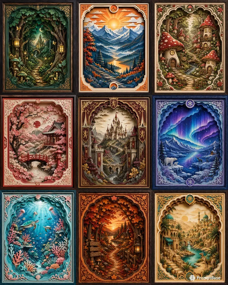 Layered Shadow Box Art Collections