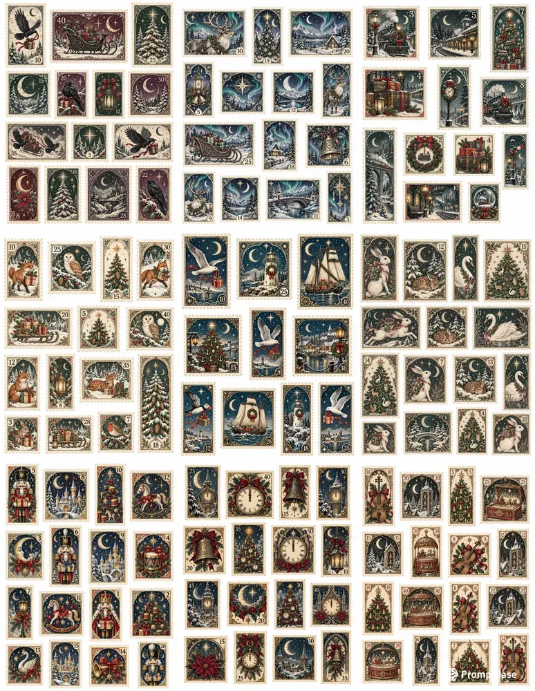 Gothic Christmas Stamp Sheets