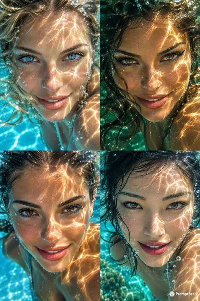 Underwater Allure Hyperreal Macro Portraits