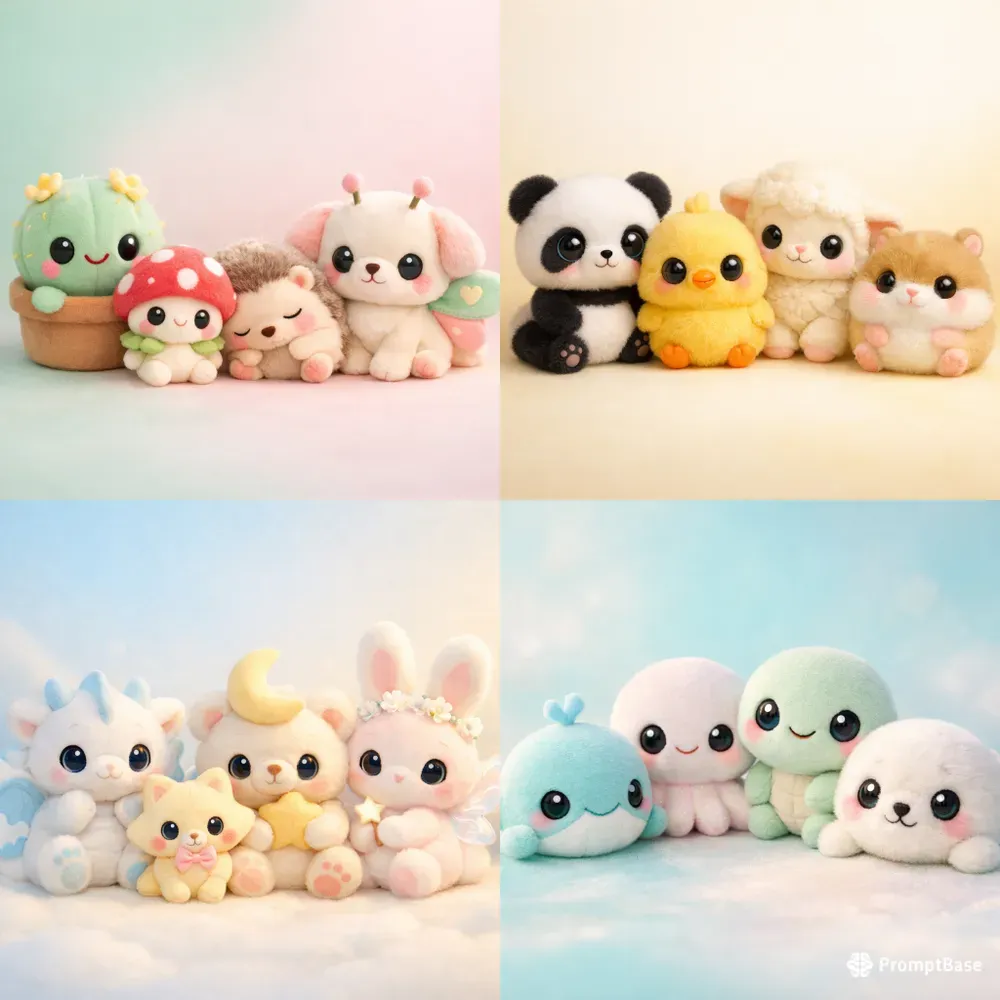 Ultra Cute Soft Plush 3D Friends Groups
