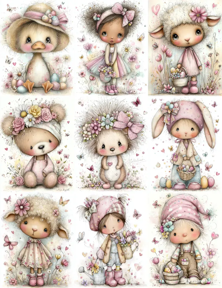 Spring Easter Characters Junk Journals