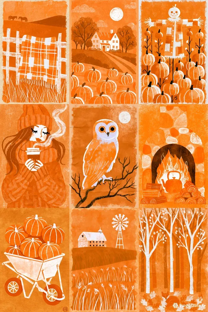 Autumn Folk Illustrations