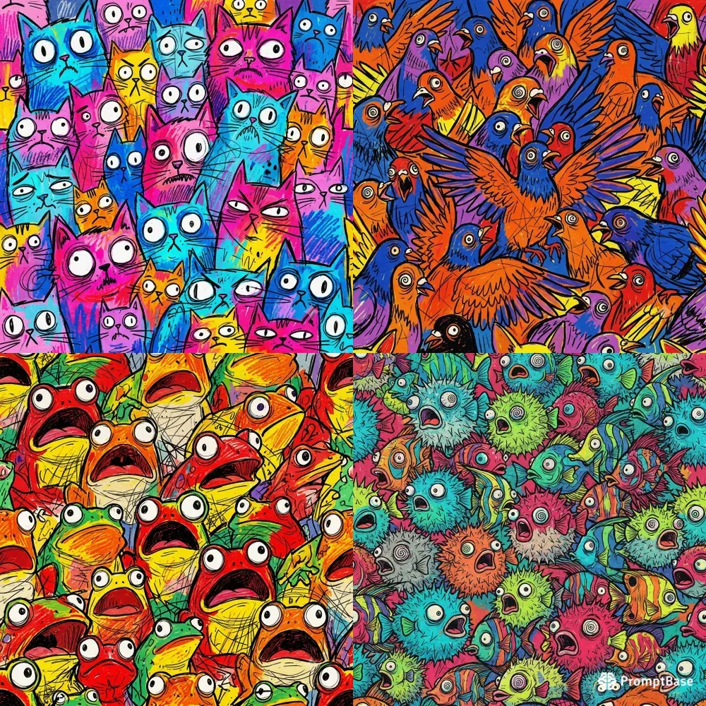 Chaotic Overstimulated Animal Patterns