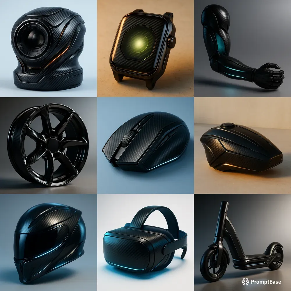 Futuristic Carbon Fiber Objects