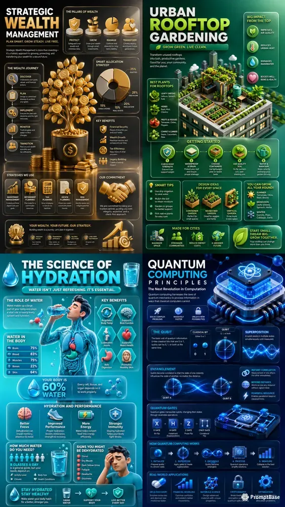 3D Vibrant Marketing Infographic Posters