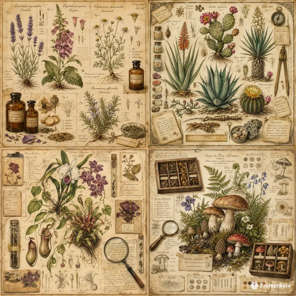 Vintage Botanical Alchemy Atlases